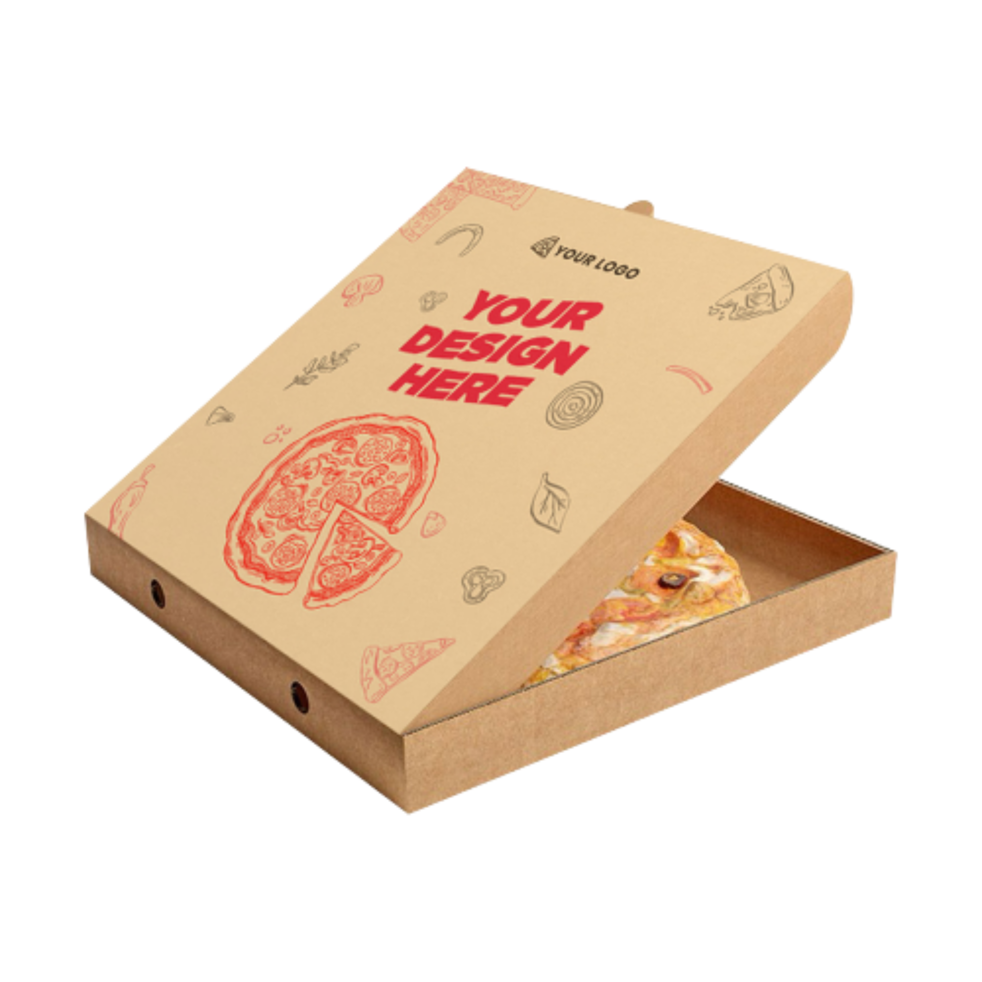 Pizza box packaging showcase